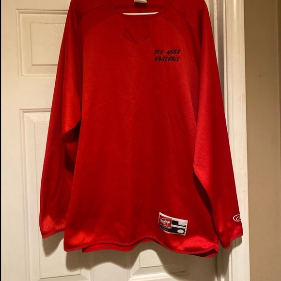 Vintage Ole Miss(Colonel Reb) Rawlings Baseball Jersey/Sweatshirt Size Large - Picture 1 of 8